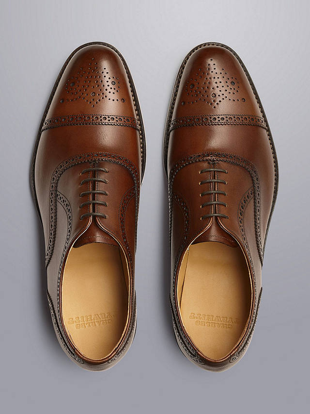 Charles Tyrwhitt Leather Oxford Brogue Shoes, Chestnut Brown