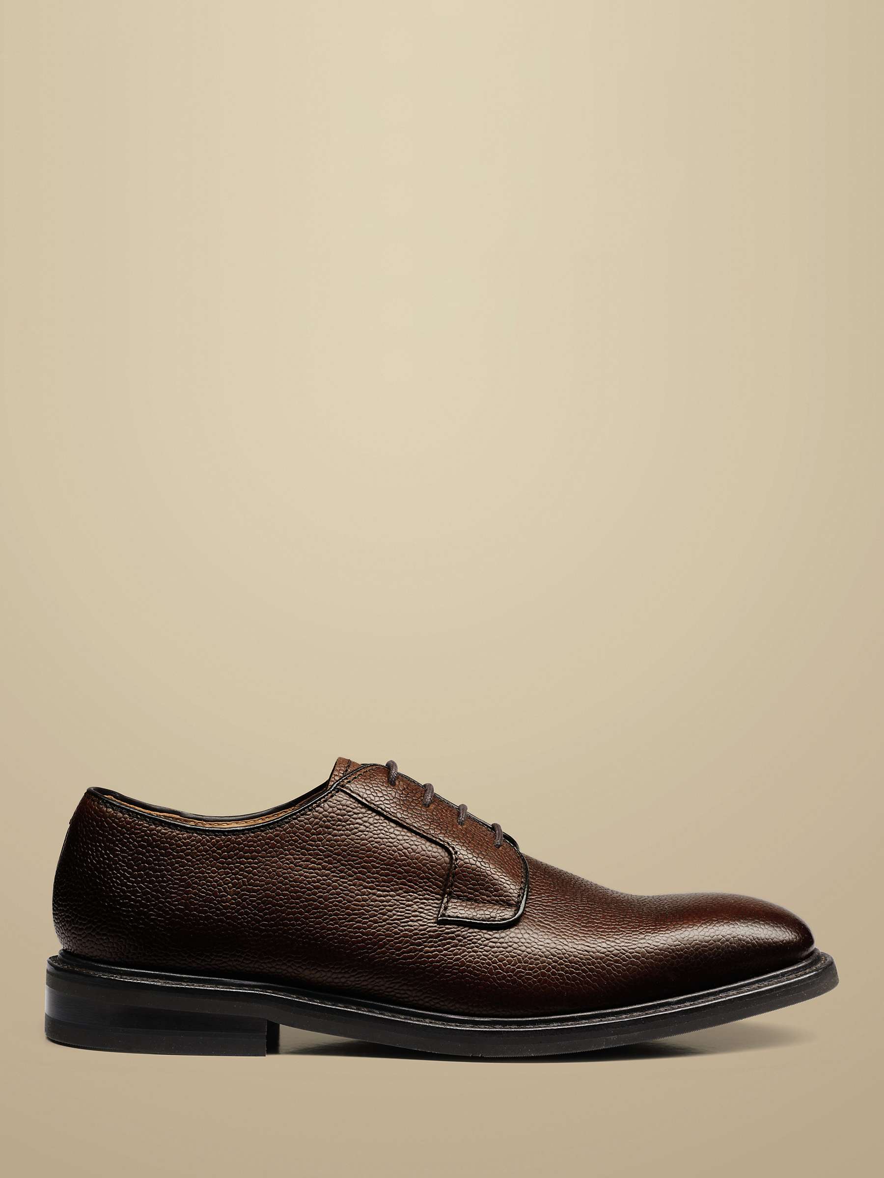 Buy Charles Tyrwhitt Grain Leather Derby Shoes, Chestnut Brown Online at johnlewis.com