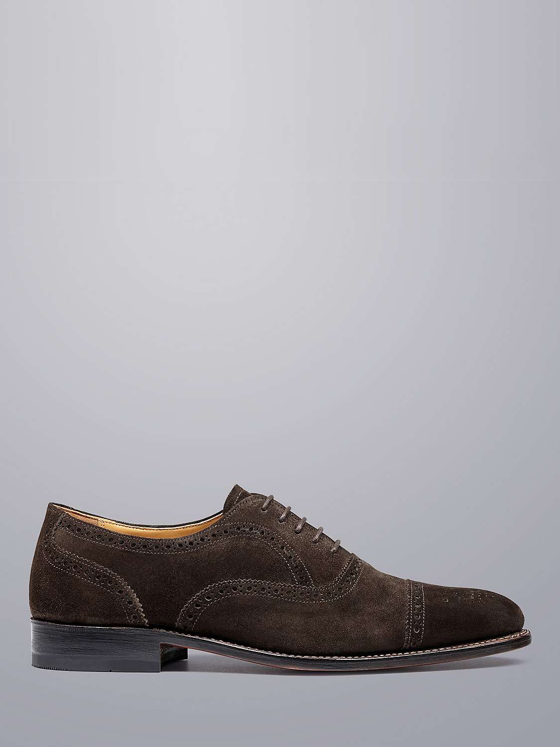 Buy Charles Tyrwhitt Suede Oxford Brogue Shoes, Dark Chocolate Online at johnlewis.com