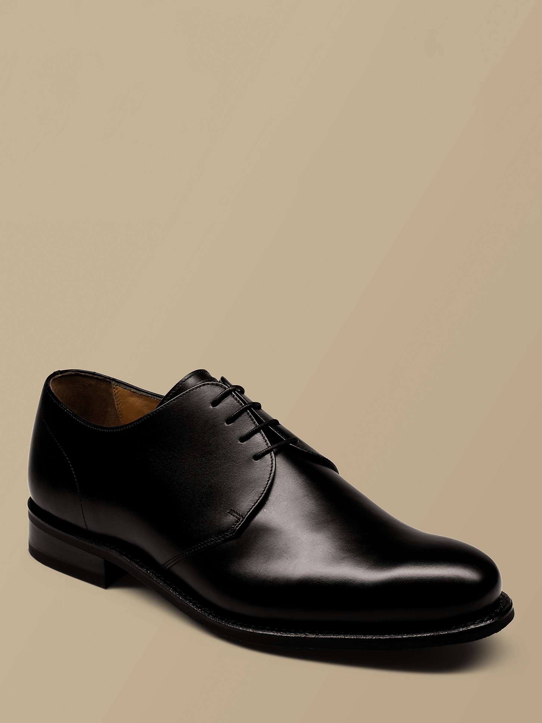 Buy Charles Tyrwhitt Leather Derby Shoes, Black Online at johnlewis.com