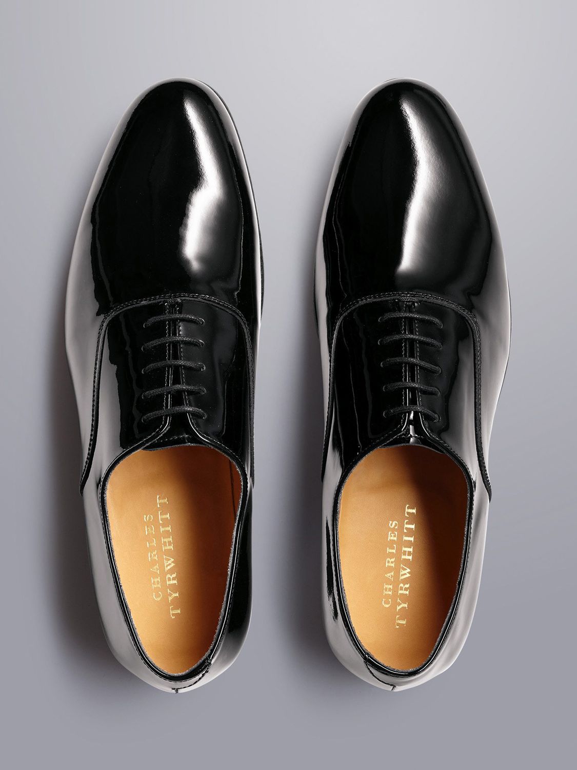 Charles Tyrwhitt Patent Oxford Shoes, Black, 10