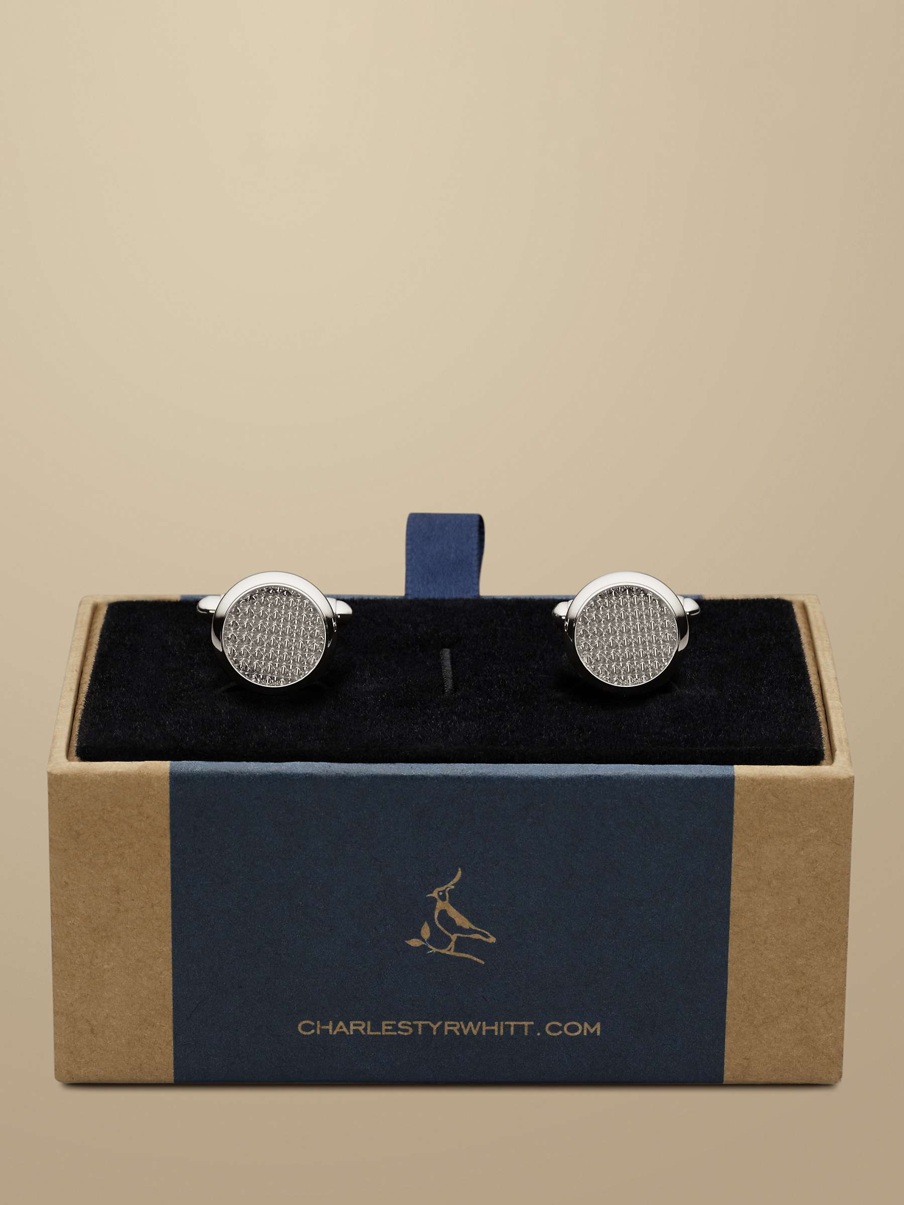 Buy Charles Tyrwhitt Enamel Cufflinks, Silver Online at johnlewis.com