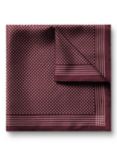 Charles Tyrwhitt Spot Print Silk Pocket Square, Dark Red
