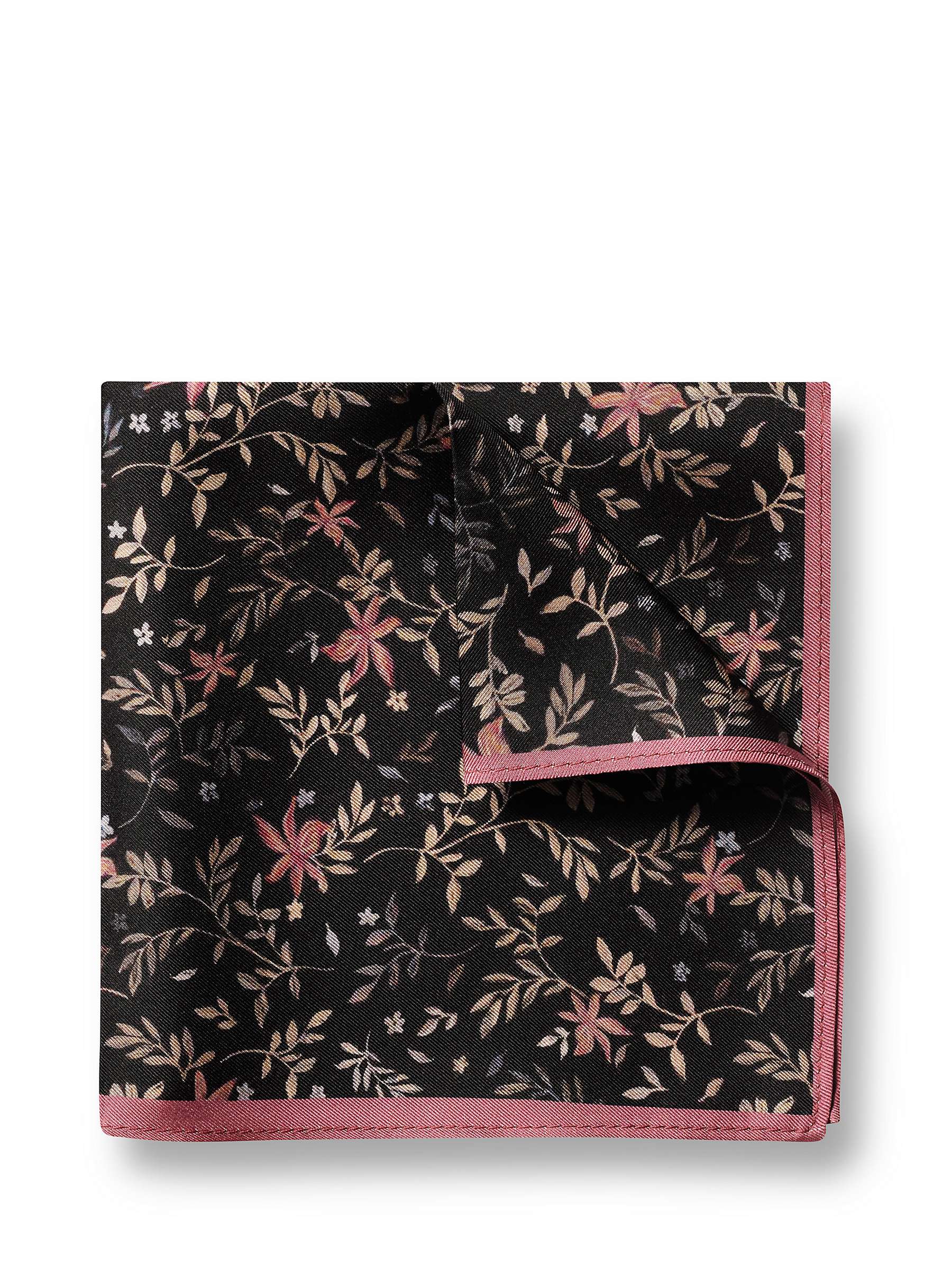 Buy Charles Tyrwhitt Silk Pocket Square Floral Handkerchief, Black Online at johnlewis.com