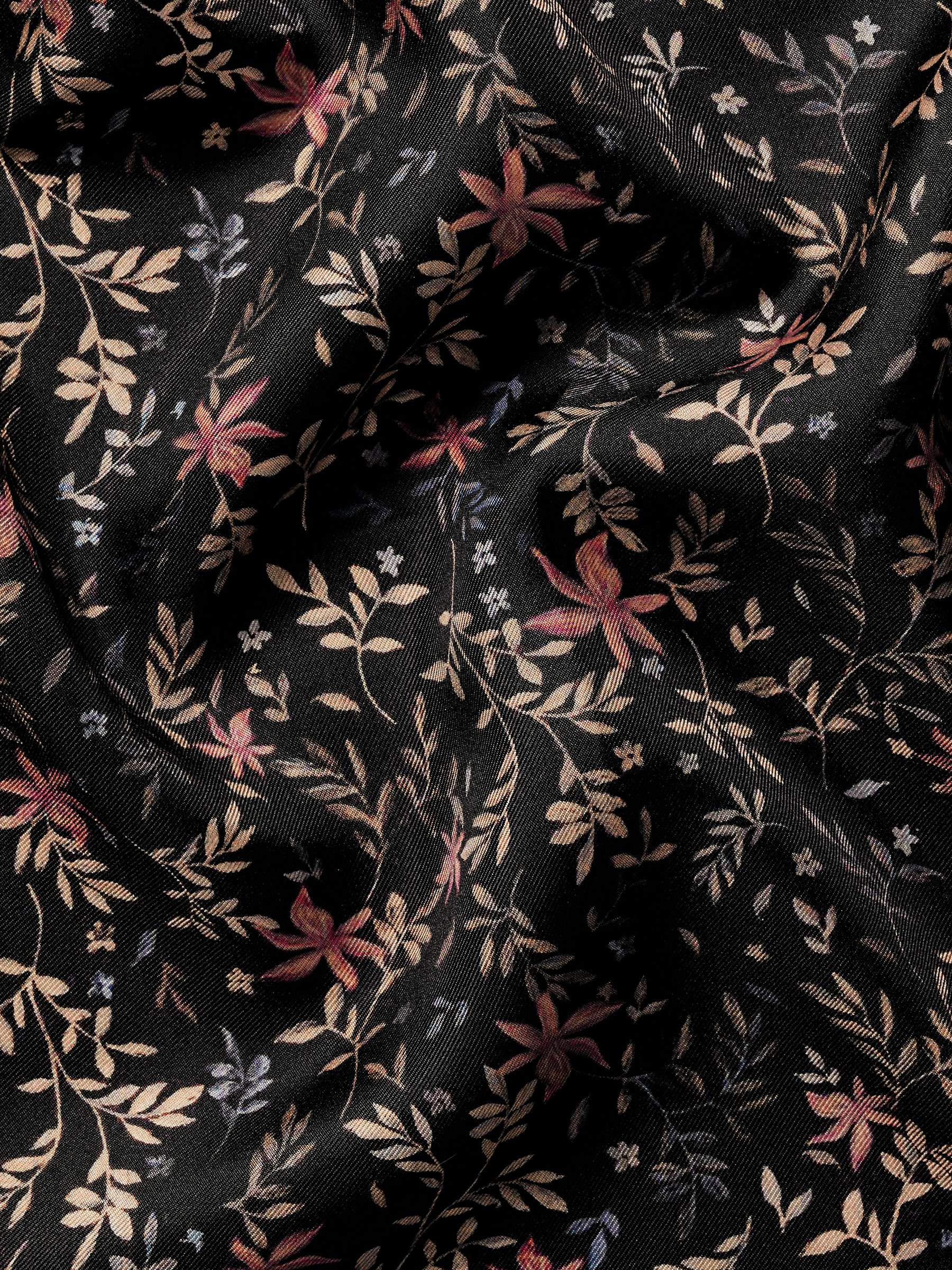 Buy Charles Tyrwhitt Silk Pocket Square Floral Handkerchief, Black Online at johnlewis.com