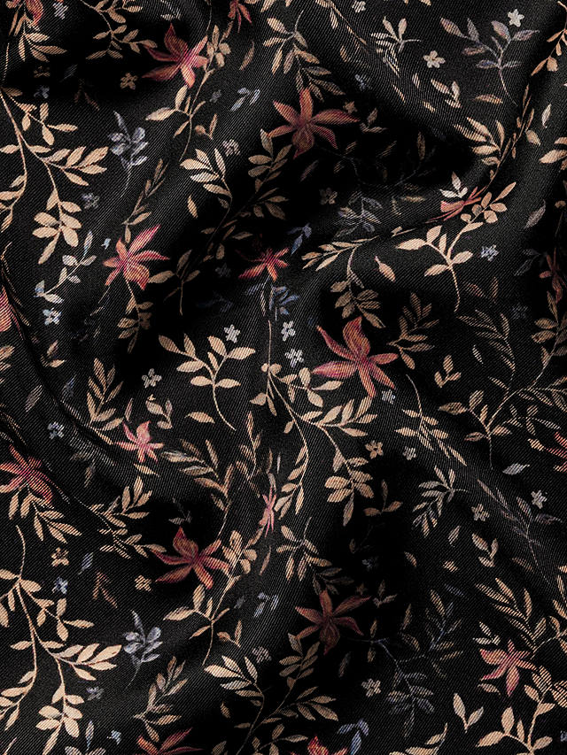 Charles Tyrwhitt Silk Pocket Square Floral Handkerchief, Black