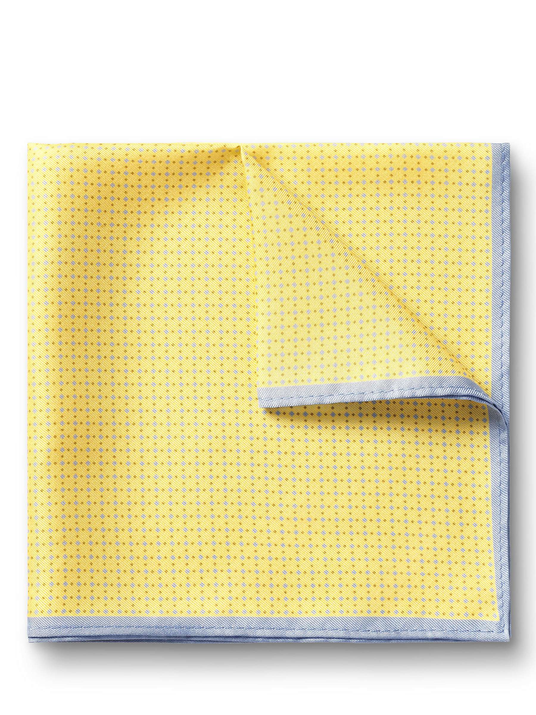 Buy Charles Tyrwhitt Silk Pocket Square Patterned Handkerchief, Lemon Online at johnlewis.com