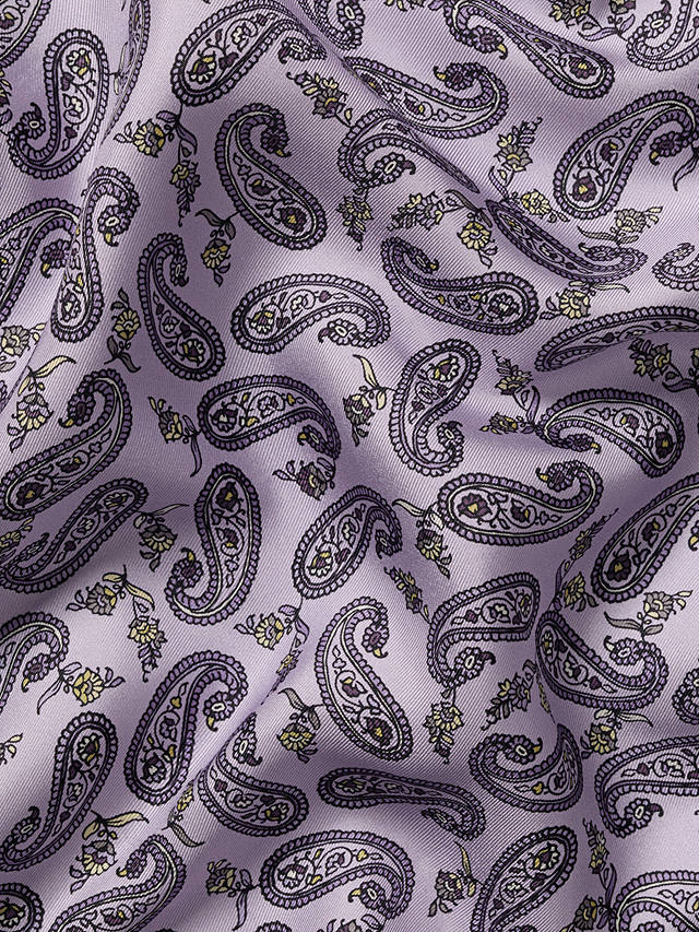 Charles Tyrwhitt Paisley Print Silk Pocket Square, Lilac Purple