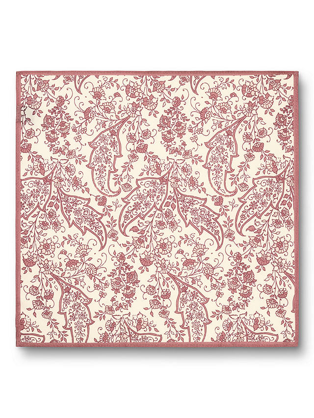 Charles Tyrwhitt Silk Pocket Square Paisley Handkerchief, Light Pink