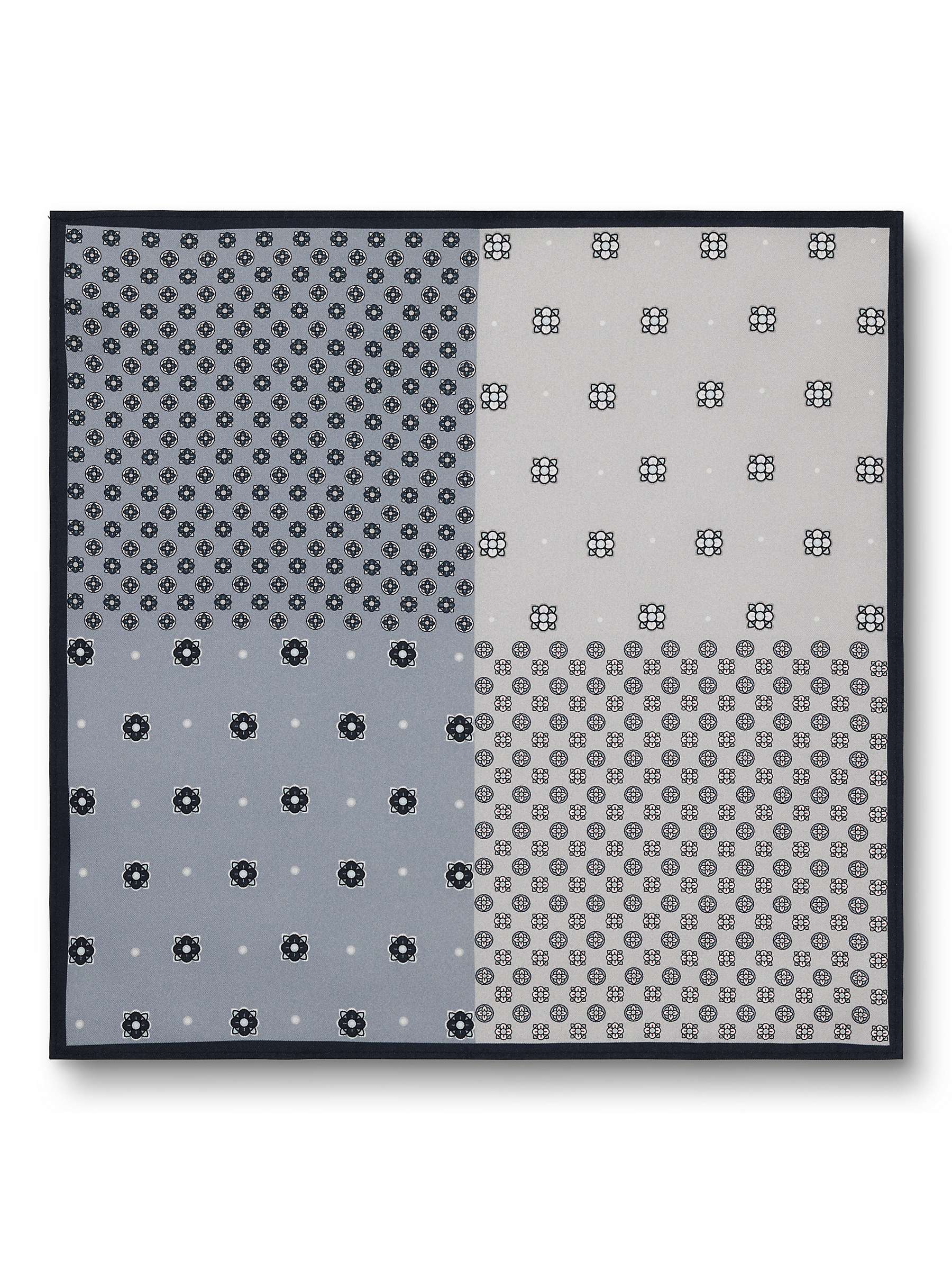 Buy Charles Tyrwhitt Silk Pocket Square Floral Handkerchief, Silver/Grey Online at johnlewis.com