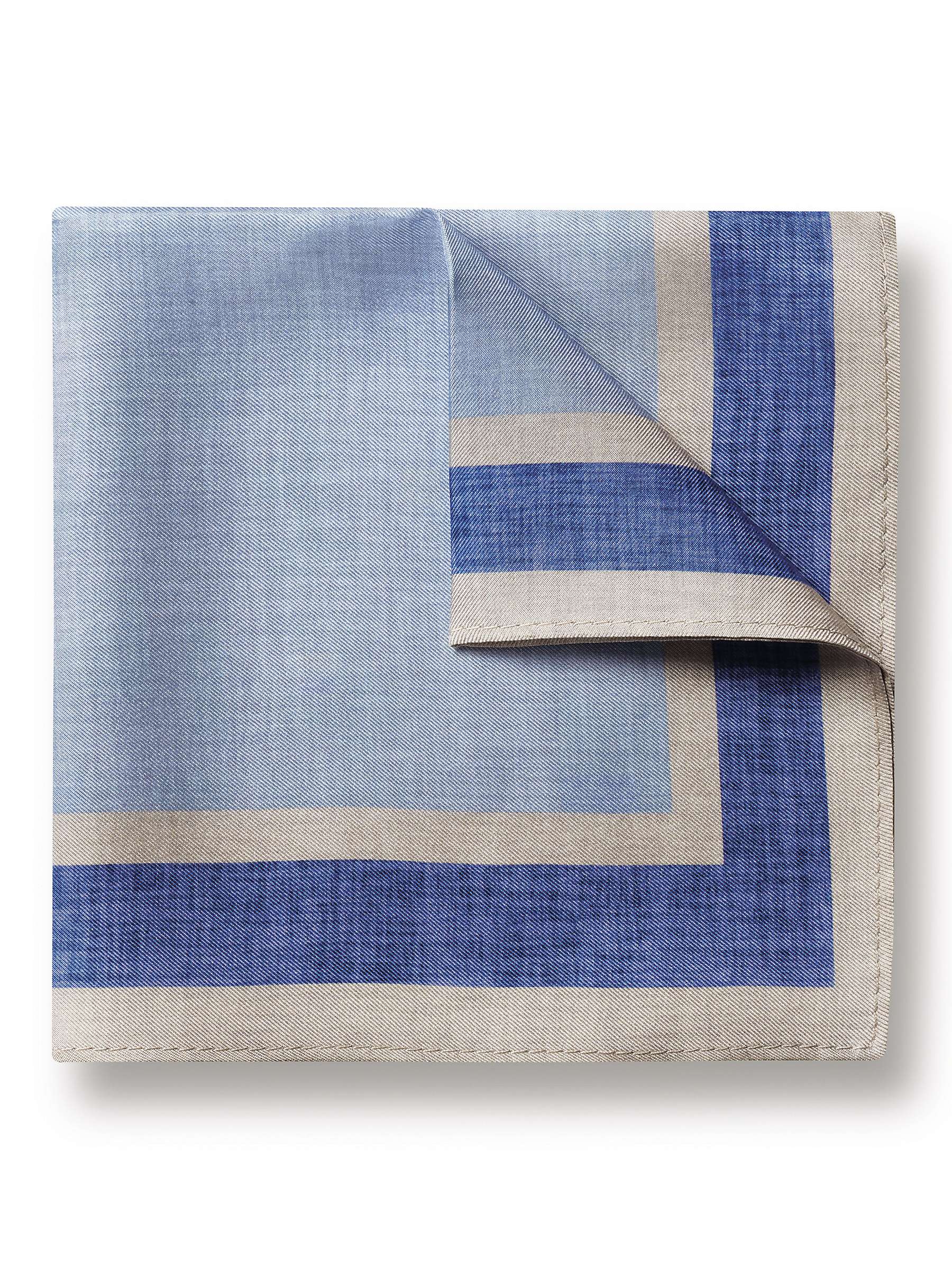 Buy Charles Tyrwhitt Silk Pocket Square Colour Block Handkerchief, Sky Blue Online at johnlewis.com