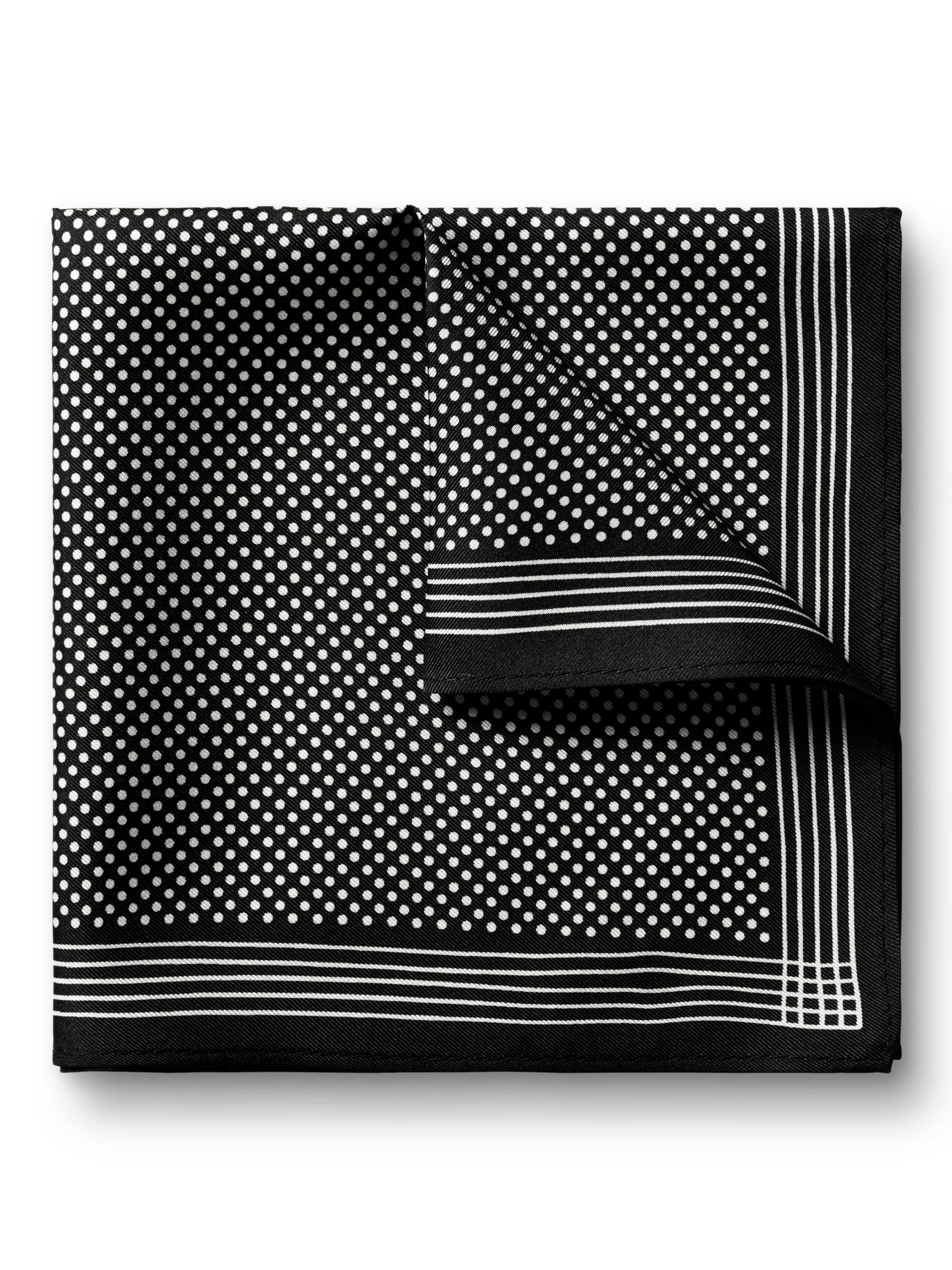 Charles Tyrwhitt Spot Print Silk Pocket Square, Black