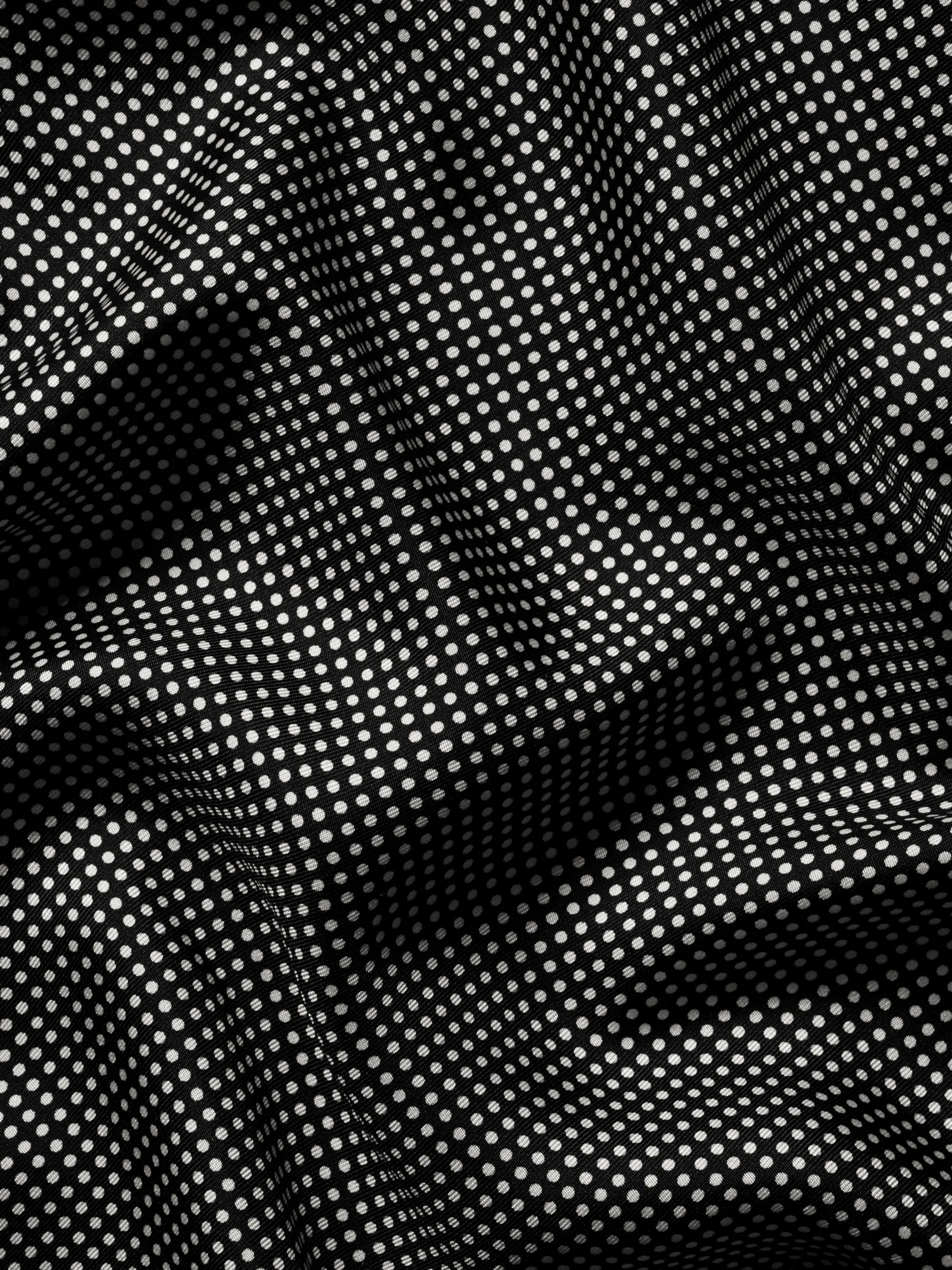 Charles Tyrwhitt Spot Print Silk Pocket Square, Black