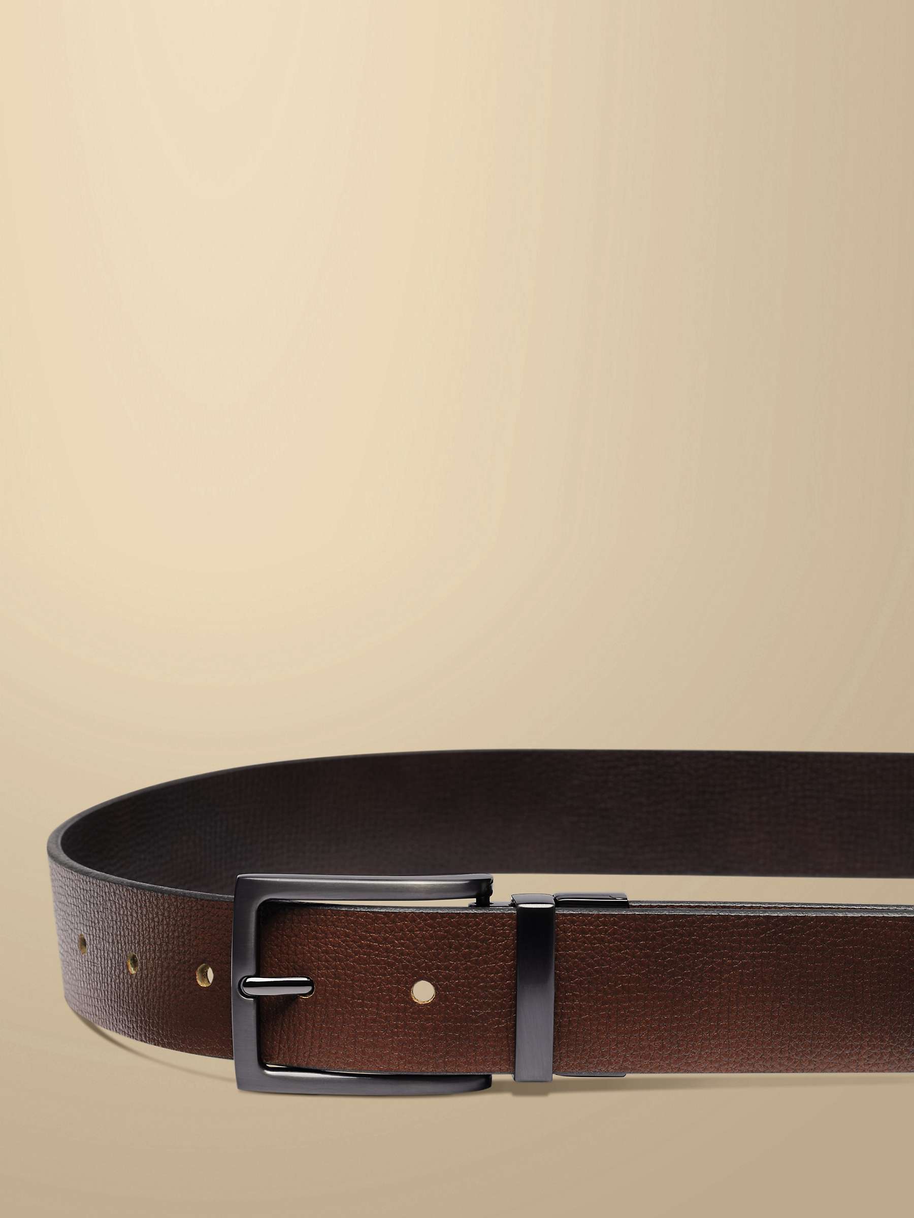 Buy Charles Tyrwhitt Leather Reversible Belt, Dark Tan Online at johnlewis.com