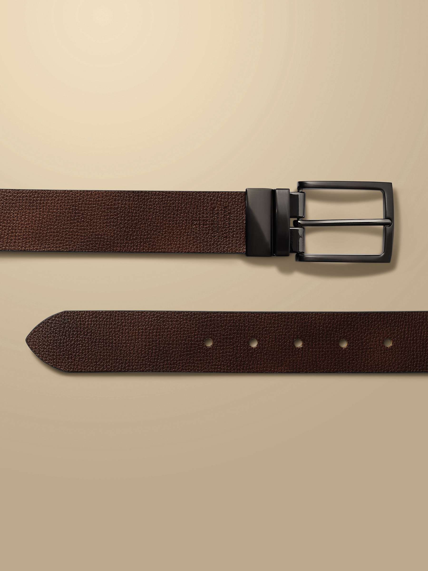 Buy Charles Tyrwhitt Leather Reversible Belt, Dark Tan Online at johnlewis.com