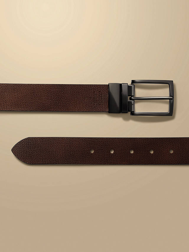 Charles Tyrwhitt Leather Reversible Belt, Dark Tan