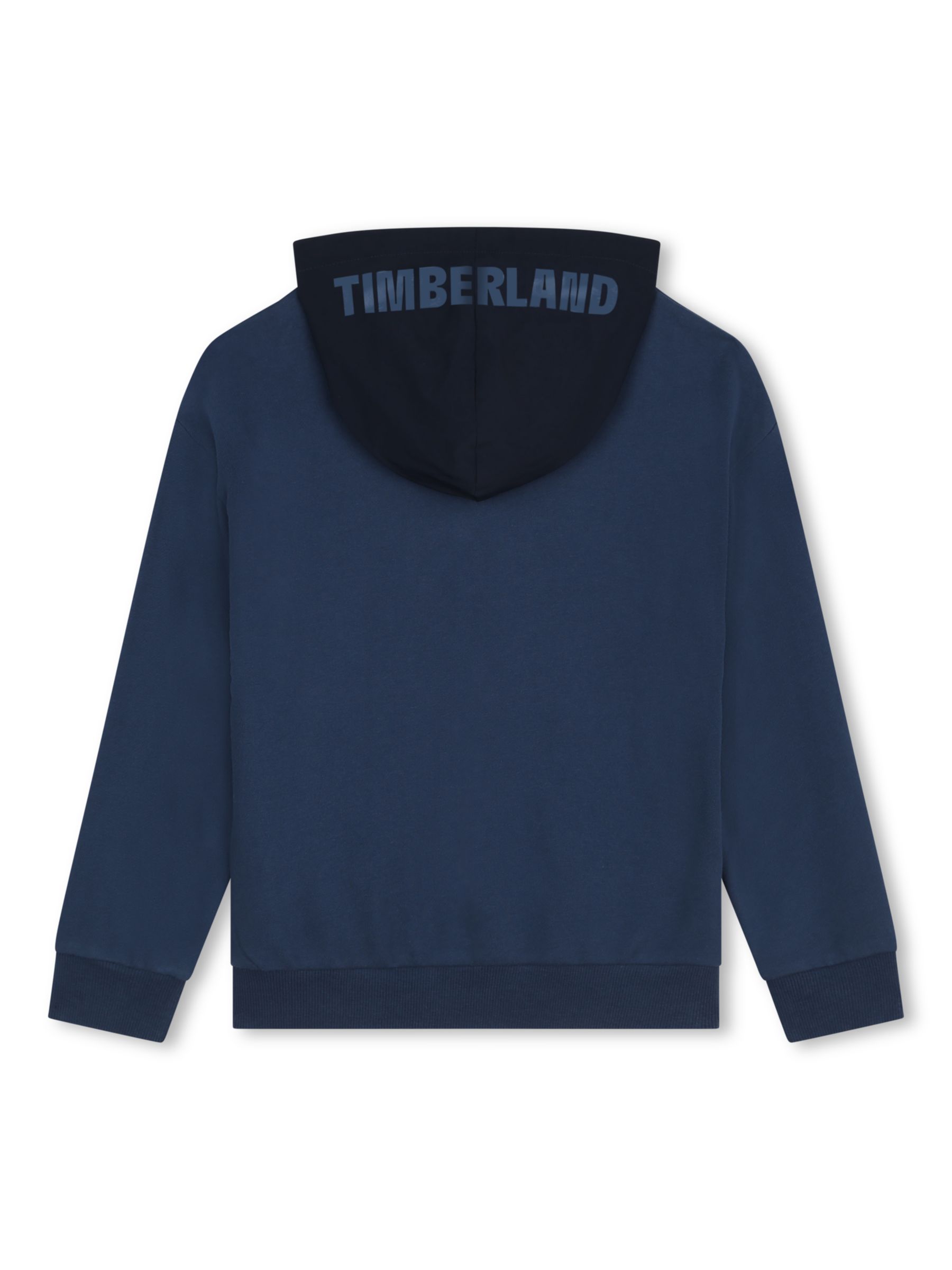 Timberland Kids' Logo French Terry Hooded Zip Through Cardigan, Blue/Multi, 4 years