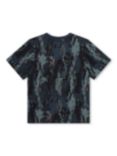 Timberland Kids' Fancy Logo Abstract Print T-Shirt, Blue/Multi