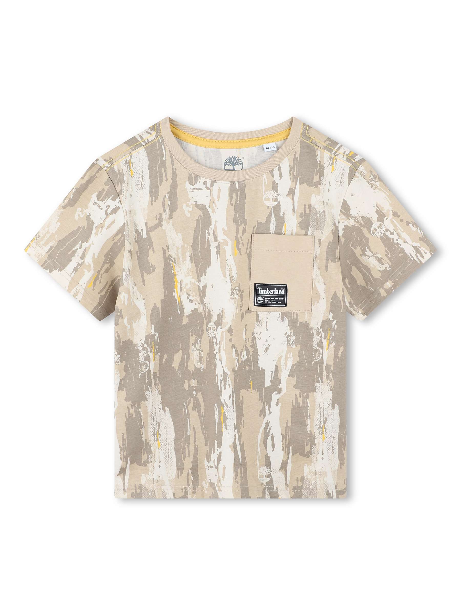 Buy Timberland Kids' Fancy Logo Abstract Print T-Shirt, Natural Online at johnlewis.com
