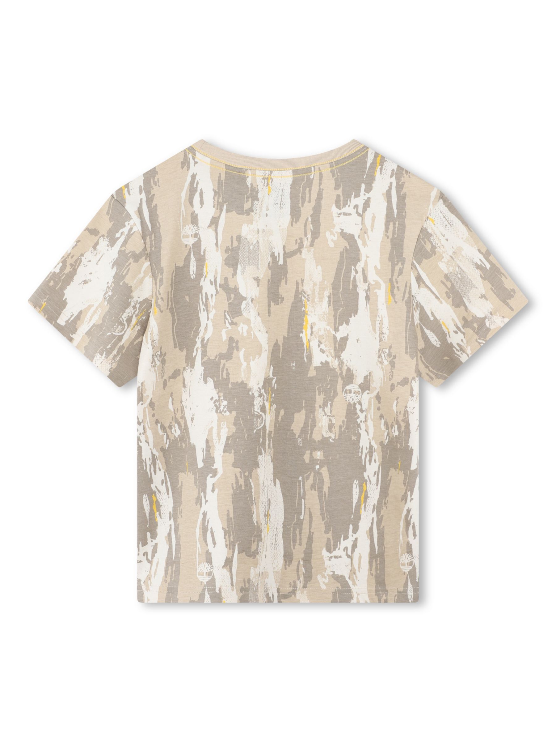 Timberland Kids' Fancy Logo Abstract Print T-Shirt, Natural, 4 years