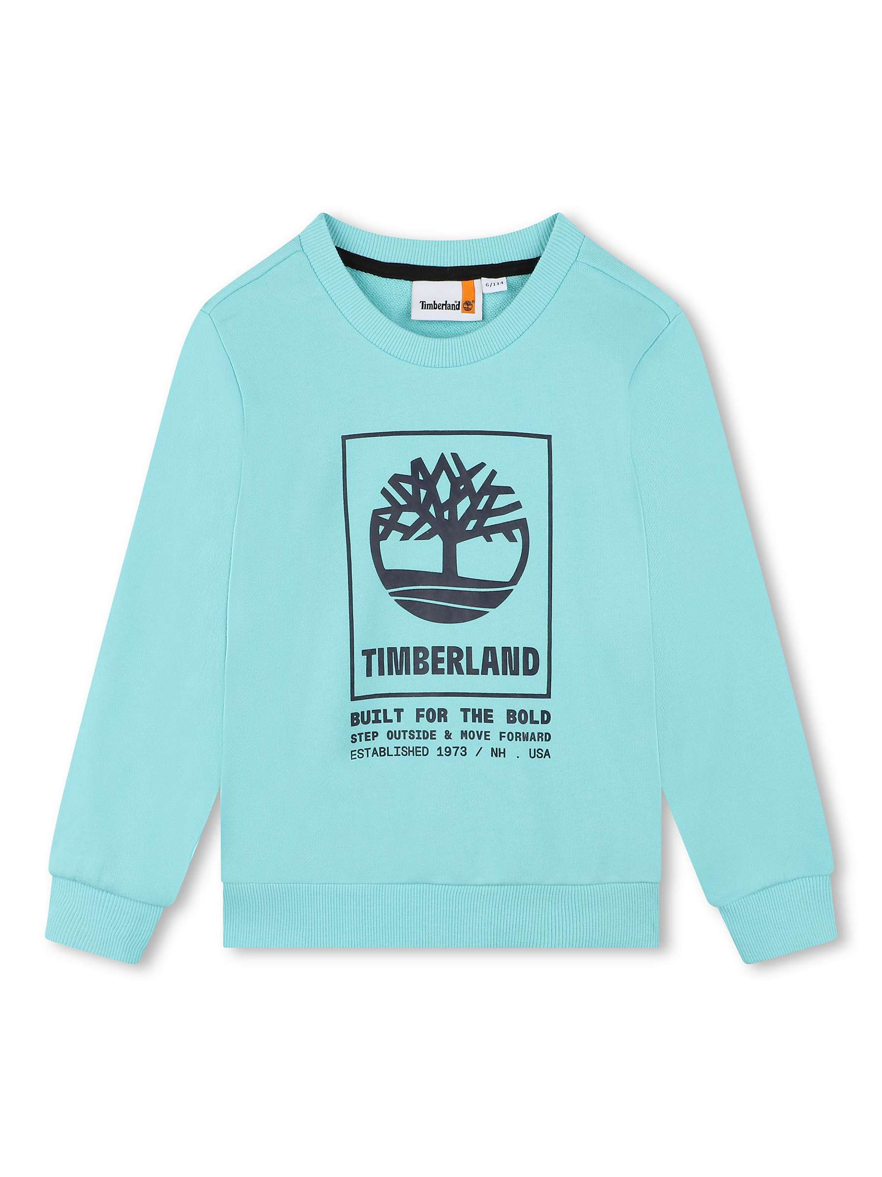 Buy Timberland Kids' Logo Graphic Sweatshirt, Aqua Online at johnlewis.com