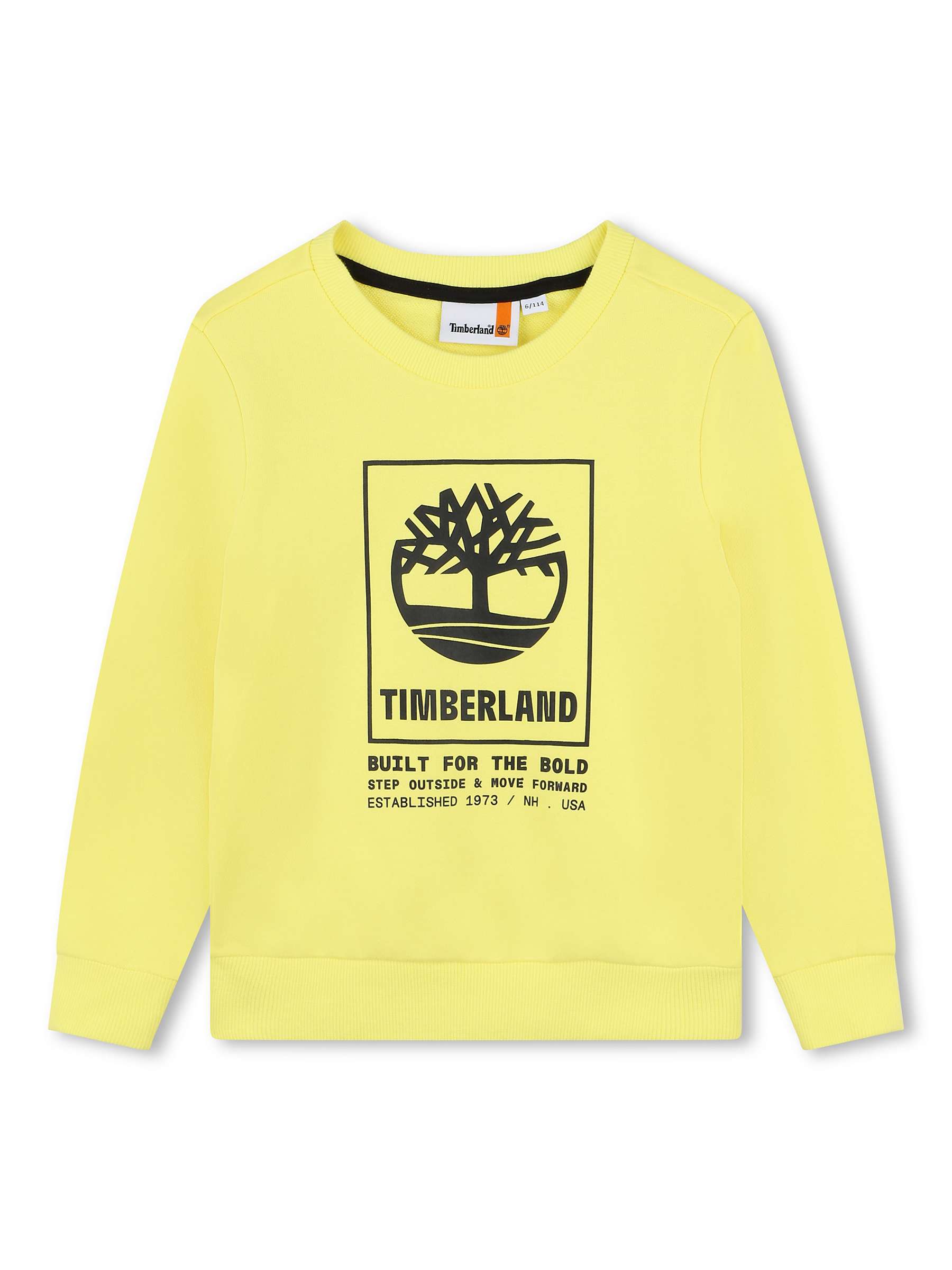 Buy Timberland Kids' Built For The Bold Logo Sweatshirt, Yellow Online at johnlewis.com