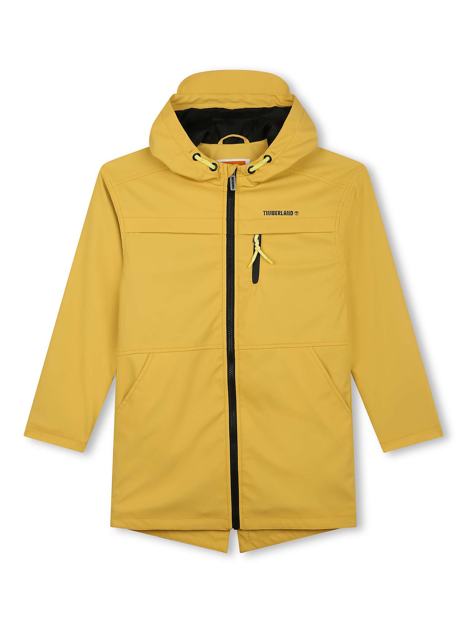 Buy Timberland Kids' Logo Water Repellent Hooded Raincoat, Yellow Online at johnlewis.com