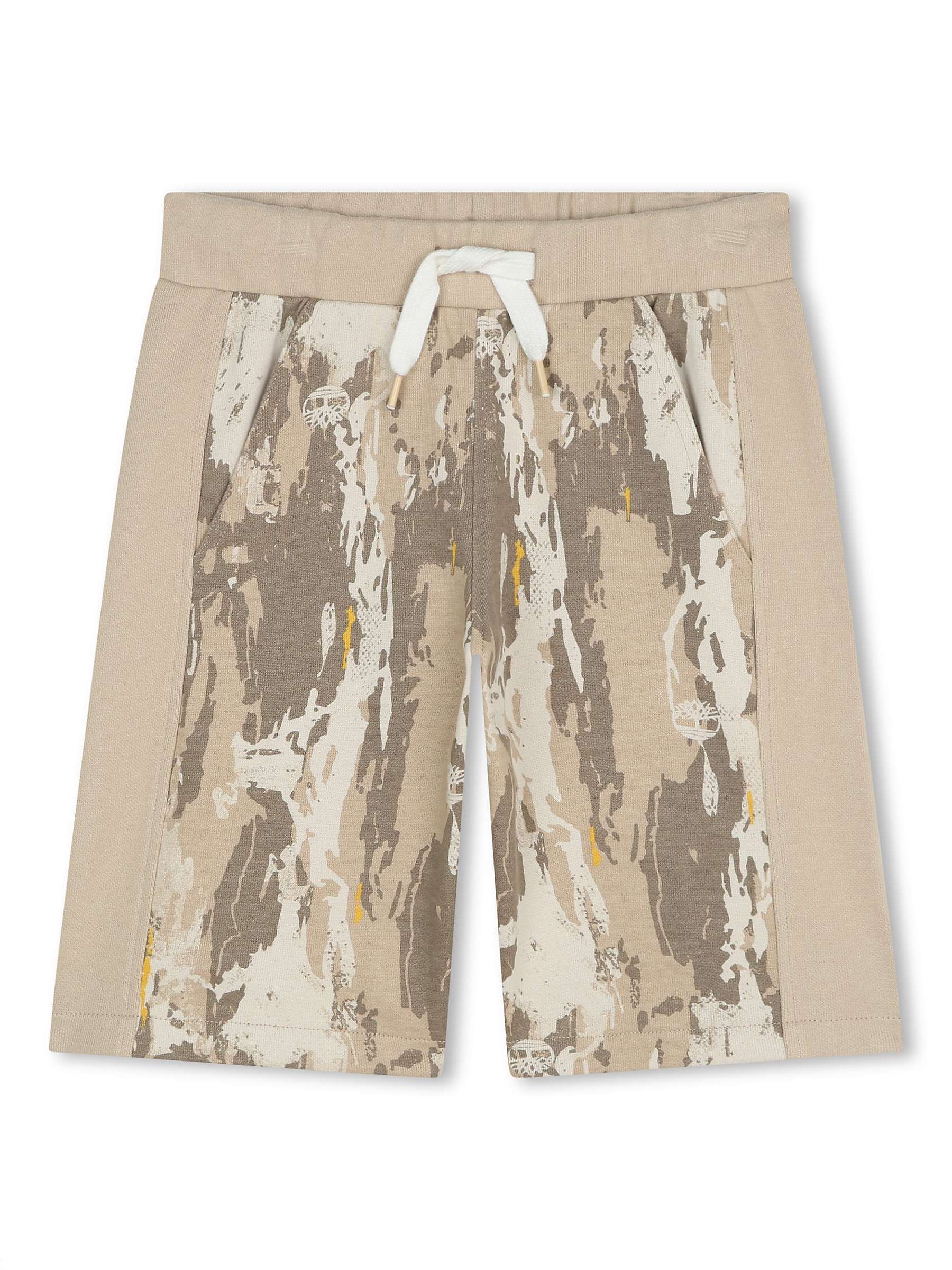 Buy Timberland Kids' Logo Abstract Print French Terry Track Bermuda Shorts, Neutral Online at johnlewis.com