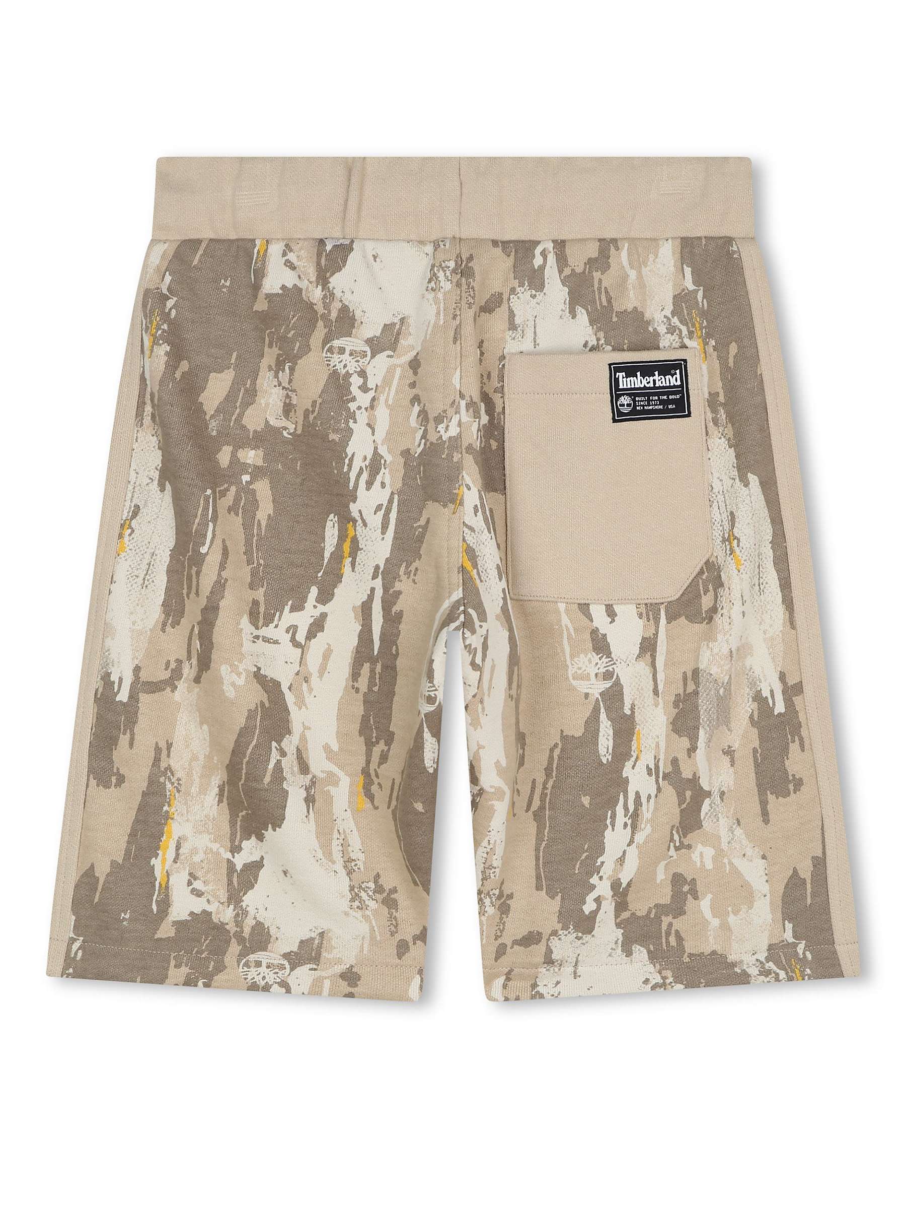 Buy Timberland Kids' Logo Abstract Print French Terry Track Bermuda Shorts, Neutral Online at johnlewis.com