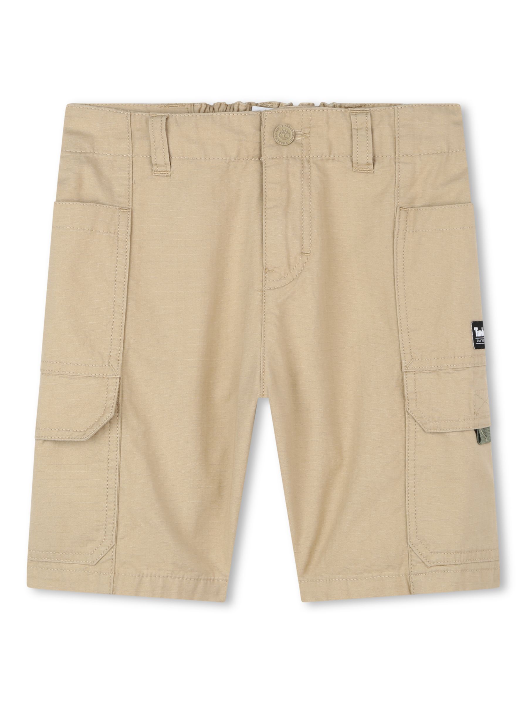 Timberland Kids' Fancy Logo Pocket Bermuda Shorts, Natural