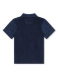 Timberland Kids' Terry Loop Jacquard Logo Polo Shirt, Blue/Multi