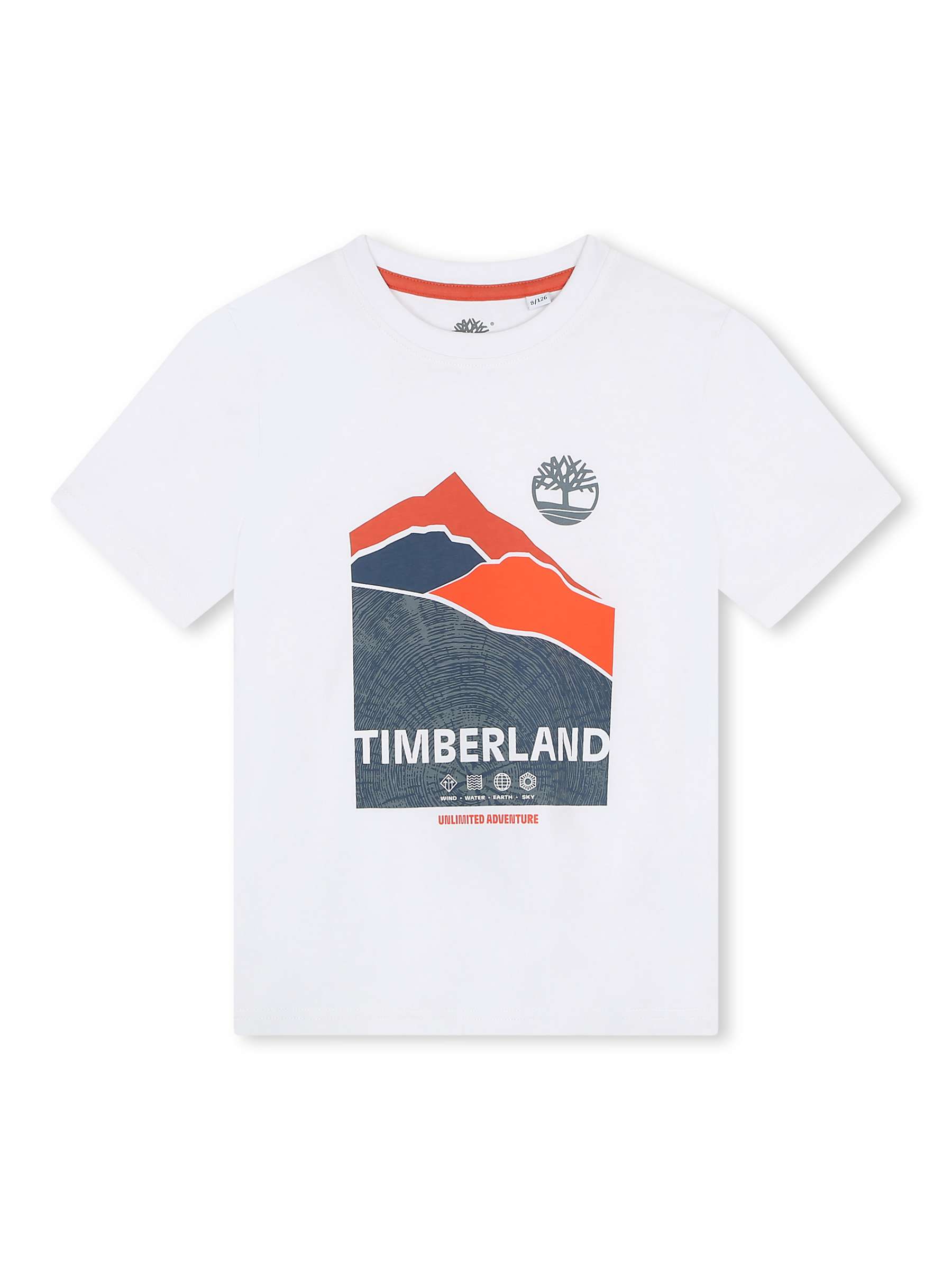 Buy Timberland Kids' Logo Mountain Graphic Print T-Shirt, White Online at johnlewis.com