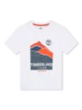 Timberland Kids' Logo Mountain Graphic Print T-Shirt, White