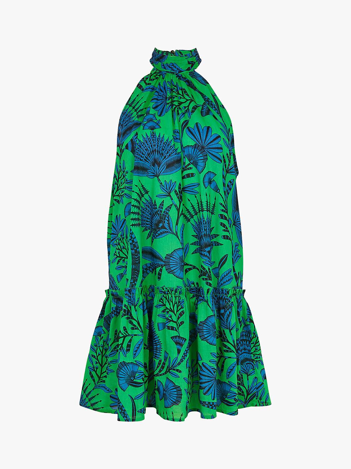 Buy Accessorize Fan Botanicals Halterneck Dress, Mid Green Online at johnlewis.com