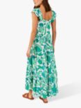 Accessorize Fan Botanicals Beaded Neck Maxi Dress, Teal