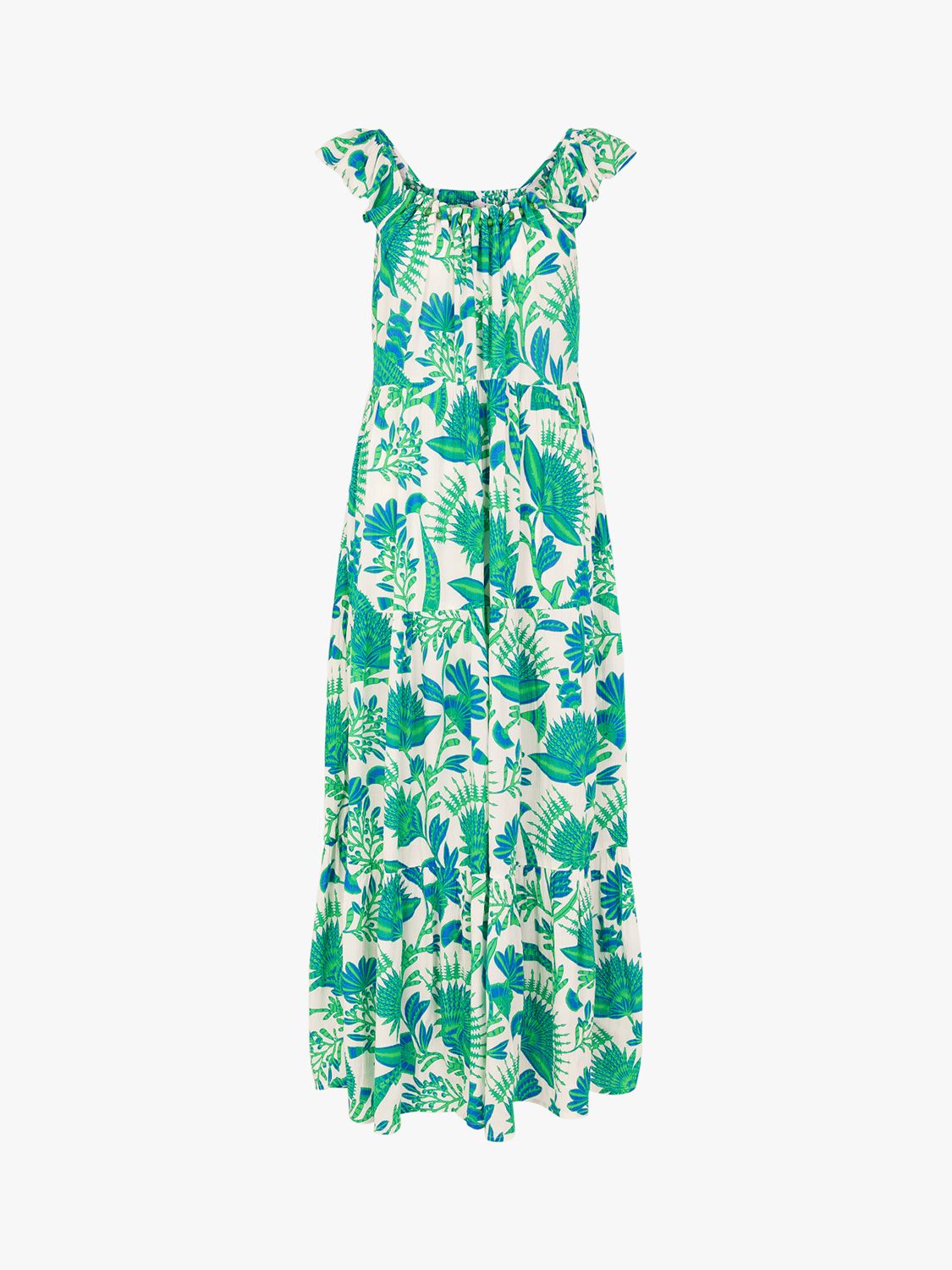 Buy Accessorize Fan Botanicals Beaded Neck Maxi Dress, Teal Online at johnlewis.com