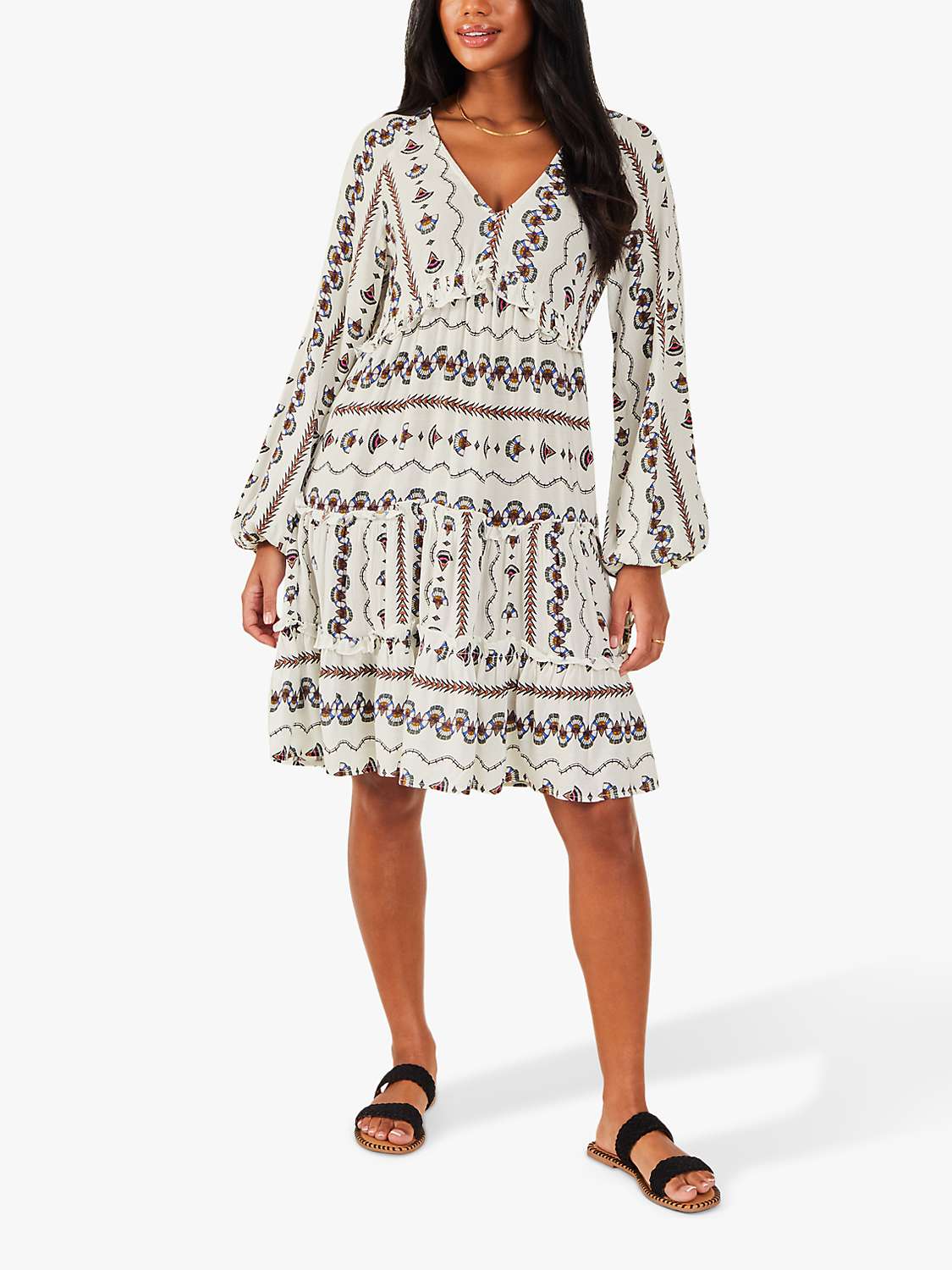 Buy Accessorize Fan Tiered Dress, White Online at johnlewis.com