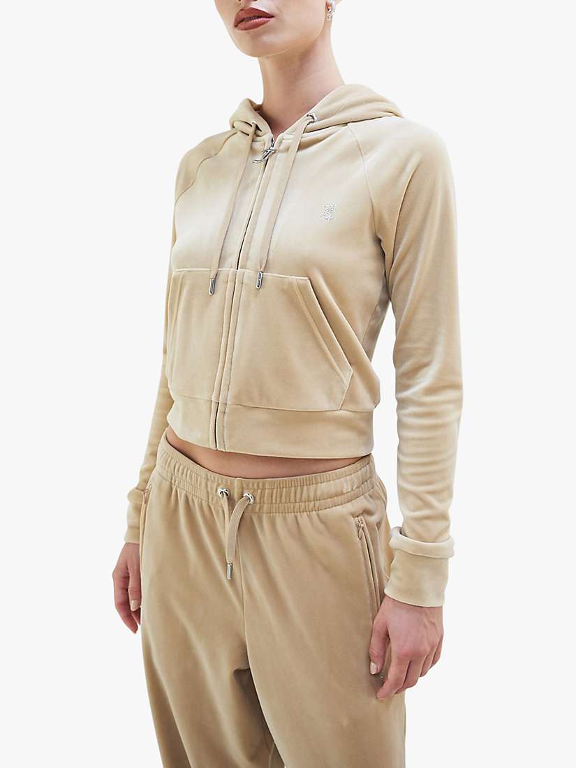Juicy Couture Classic Velour Hoodie, Nomad at John Lewis & Partners