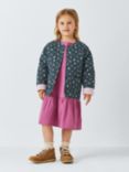 John Lewis Kids' Quilted Floral Jacket, Blue Ink