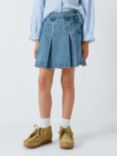 John Lewis Kids' Pleated Denim Mini Skirt, Denim Blue