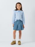 John Lewis Kids' Pleated Denim Mini Skirt, Denim Blue