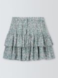 John Lewis Kids' Abstract Print Tiered Mini Skirt, Multi