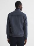 Reiss Shuffle Wool Blend Zip Through Jacket, Airforce Blue, Airforce Blue