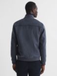 Reiss Shuffle Wool Blend Zip Through Jacket, Airforce Blue