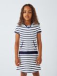 Armor Lux Kids' Stripe Hooded Sailor Dress, Blanc/Navire
