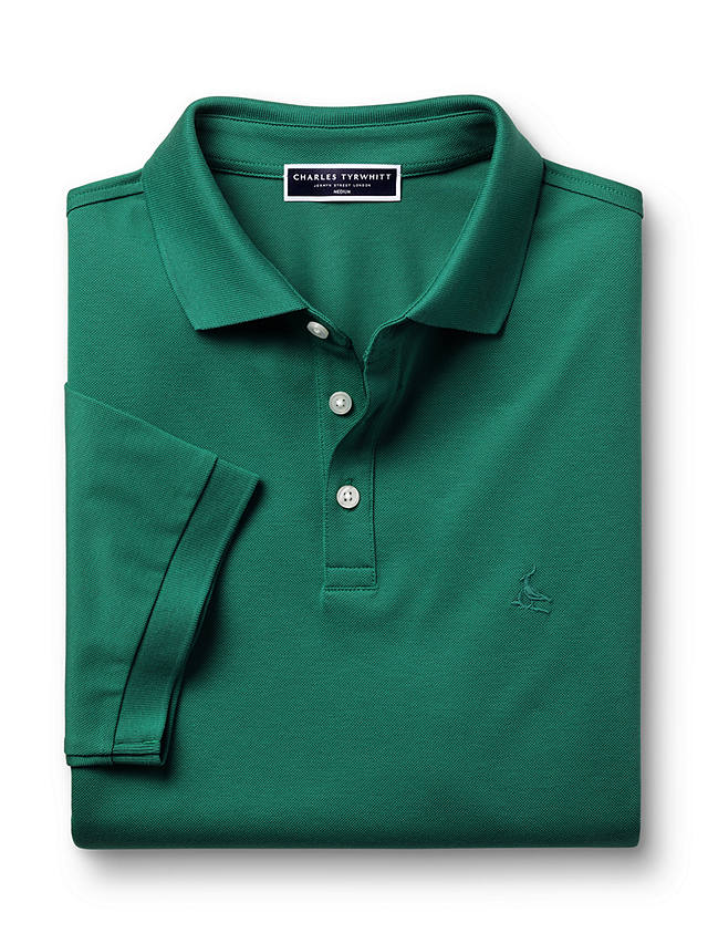 Charles Tyrwhitt Pique Cotton Polo Shirt, Green