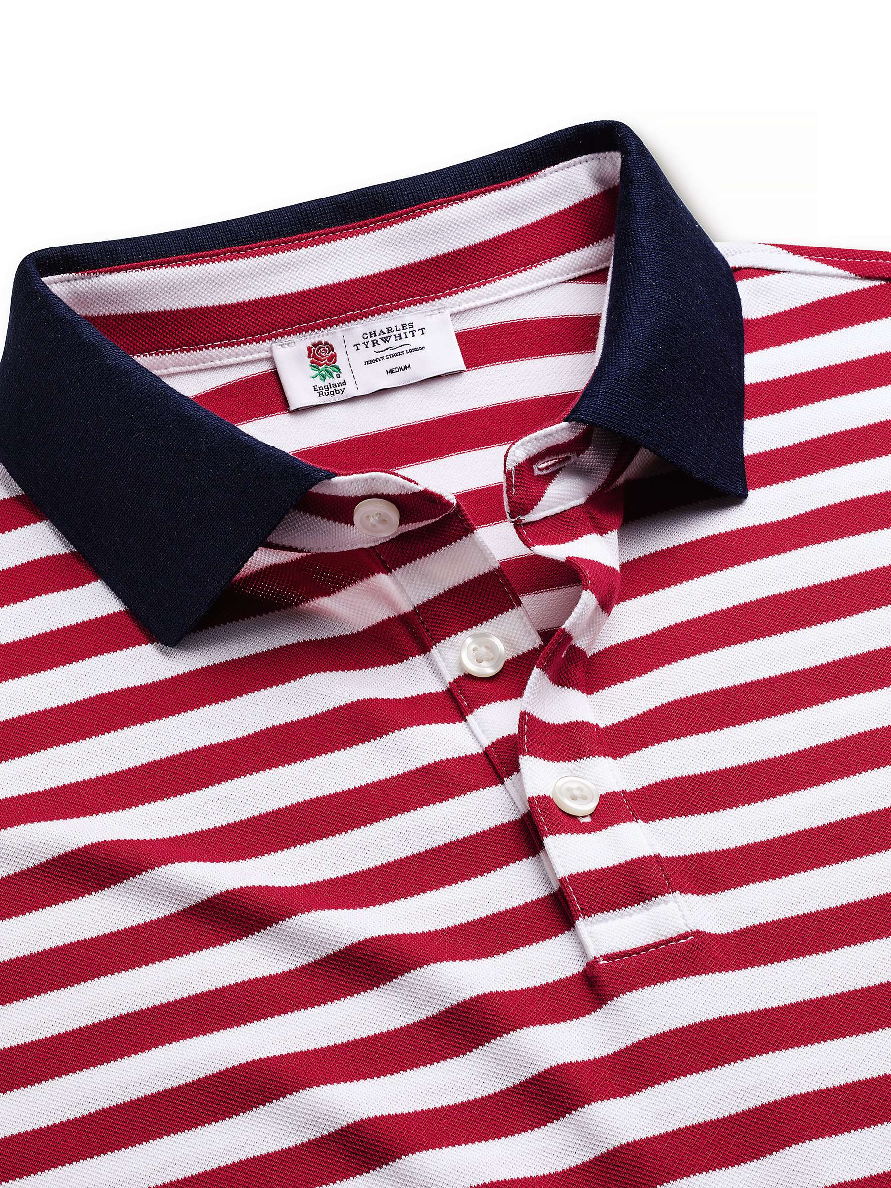 Buy Charles Tyrwhitt England Rugby Stripe Pique Polo Shirt Online at johnlewis.com