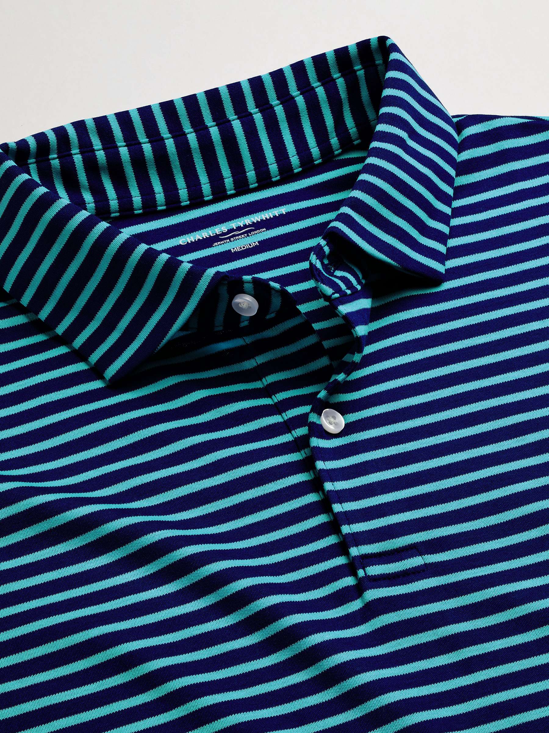 Buy Charles Tyrwhitt Short Sleeve Stripe Jersey Polo Shirt Online at johnlewis.com