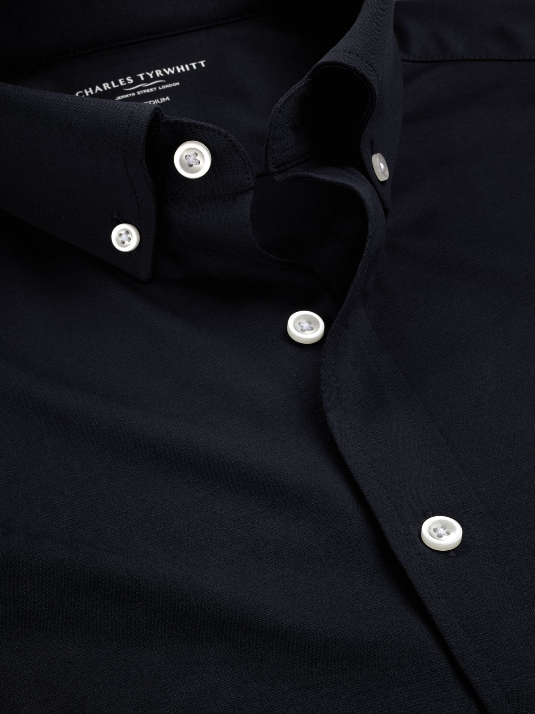 Charles Tyrwhitt Four-Way Stretch Jersey Shirt, Navy, L