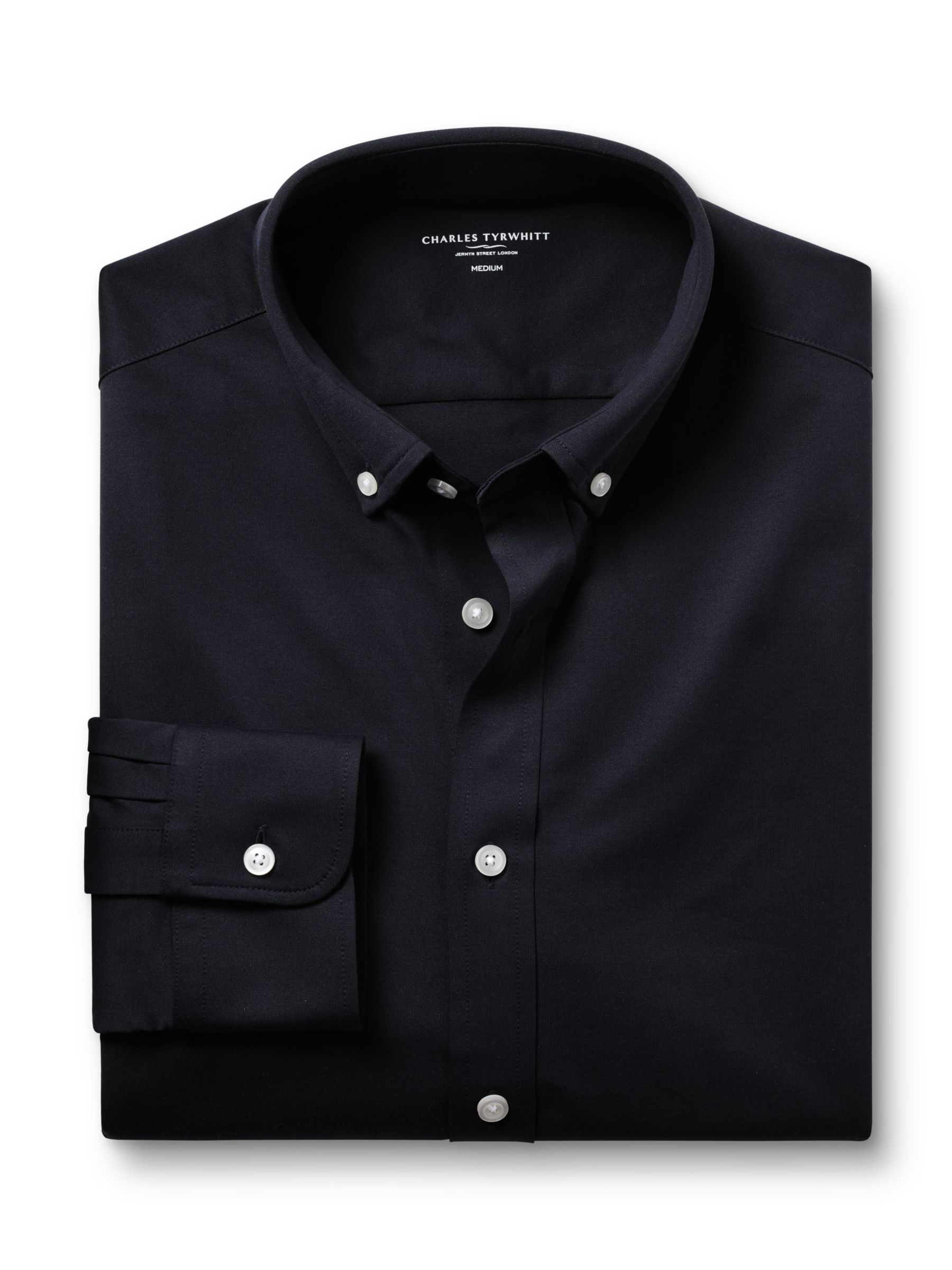 Charles Tyrwhitt Four-Way Stretch Jersey Shirt, Navy, L